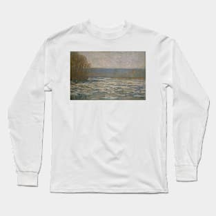 Ice breaking up on the Seine near Bennecourt by Claude Monet Long Sleeve T-Shirt